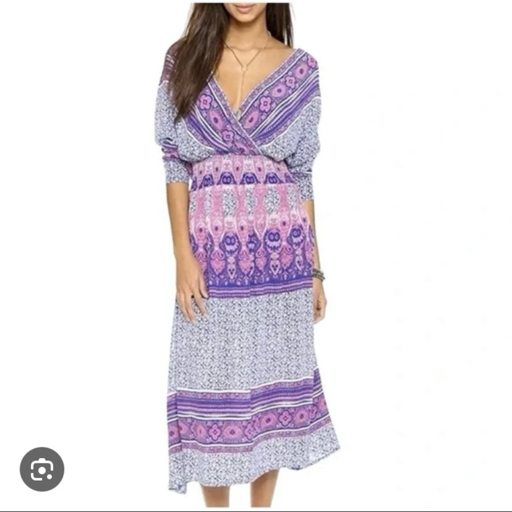 Free People Bohemian She’s a Lady Midi Dress - Picture 3 of 15